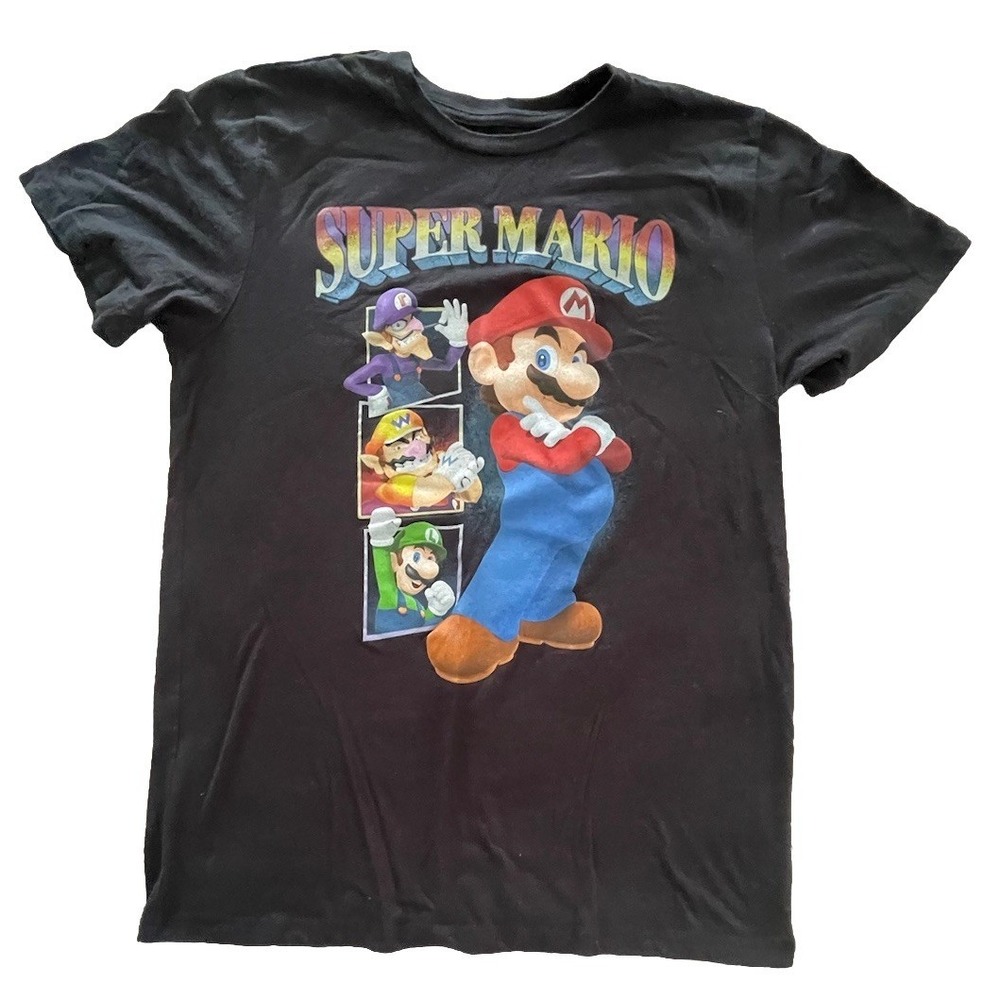 Mens Super Mario Black Tshirt Size Medium